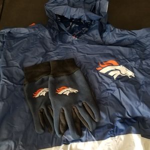 Denver Broncos Rain Poncho & Gloves